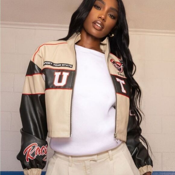 NWT PrettyLittleThing Auto Racing Bomber - Picture 4 of 15